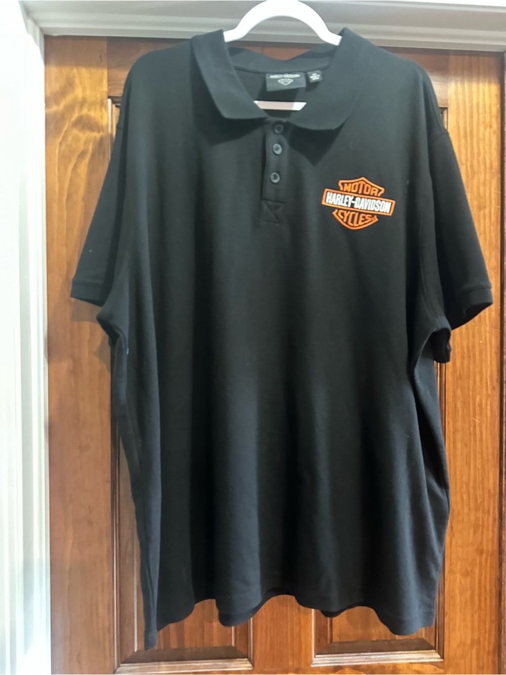 Harley-Davidson Black Polo with Orange Shield Chest Logo